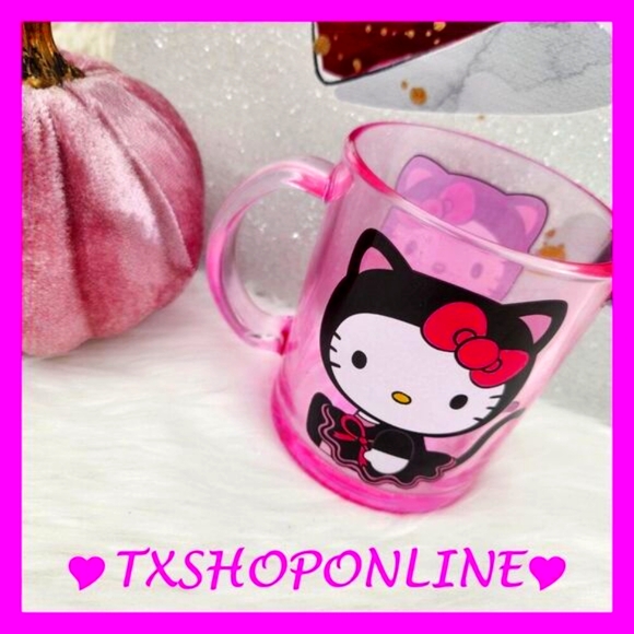👻☕{Hello Kitty} Pink Crystal Coffee Mug ☕👻 - Picture 5 of 5